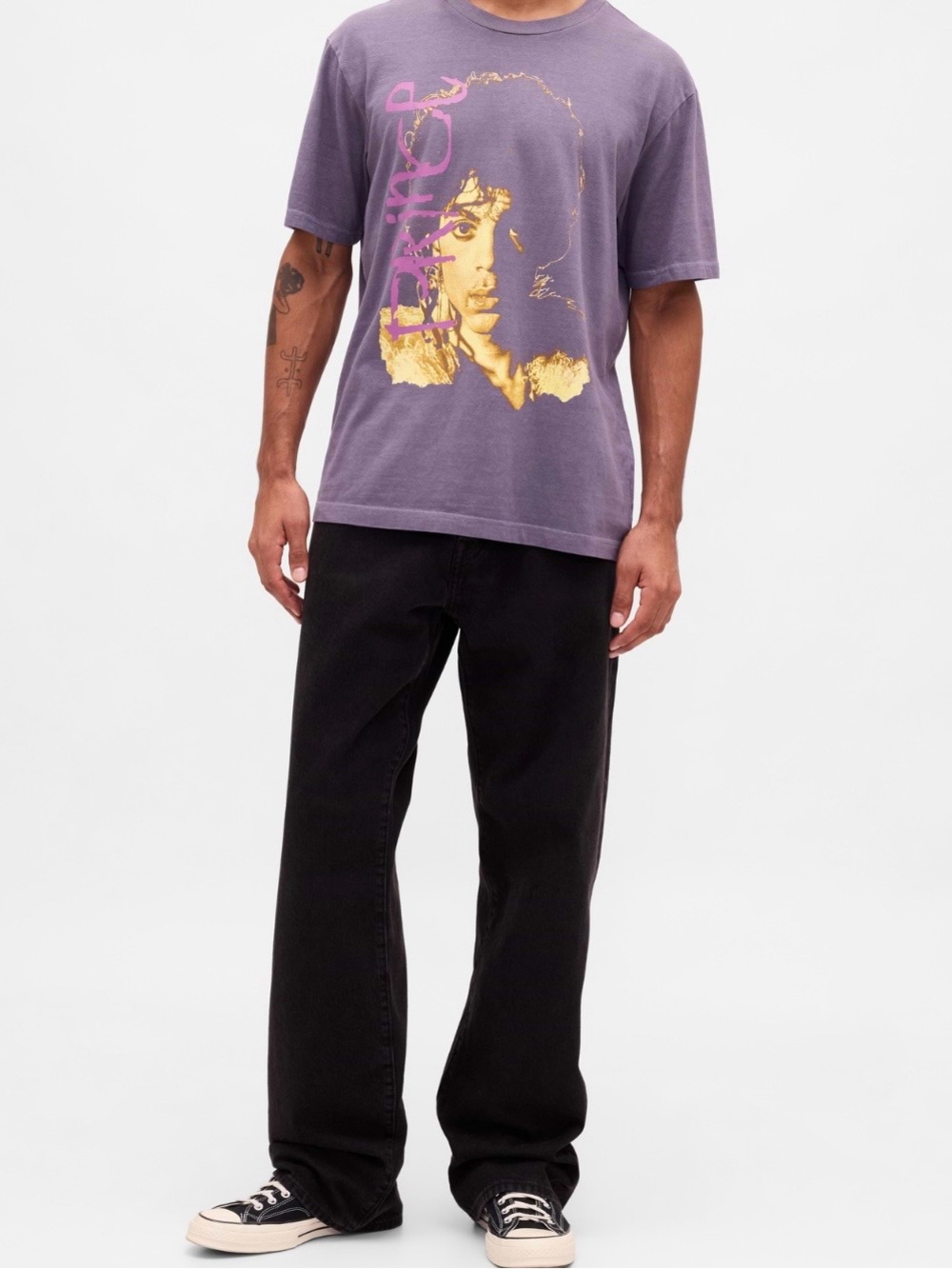 Prince x GAP Collaboration Heavyweight Graphic T-Shirt Relaxed Fit 100% Cotton - Picture 5 of 6